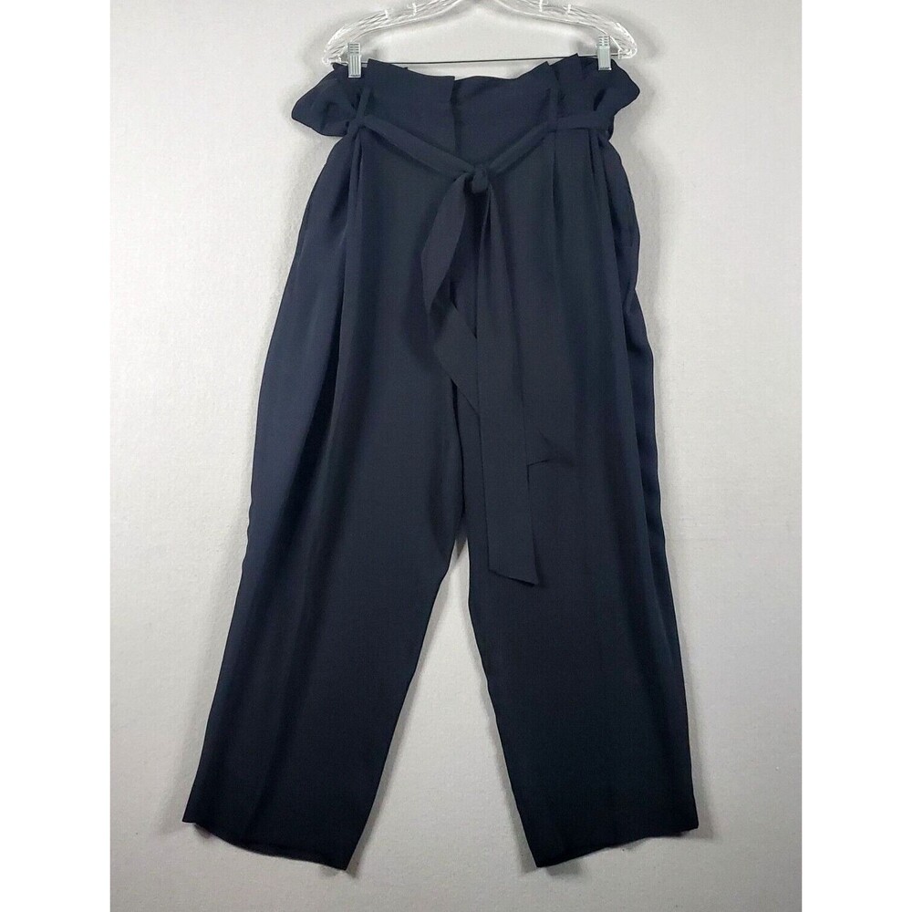 Boden Women’s Melina High Waisted Paperbag Pants Trousers Size 18R Black - Picture 3 of 13